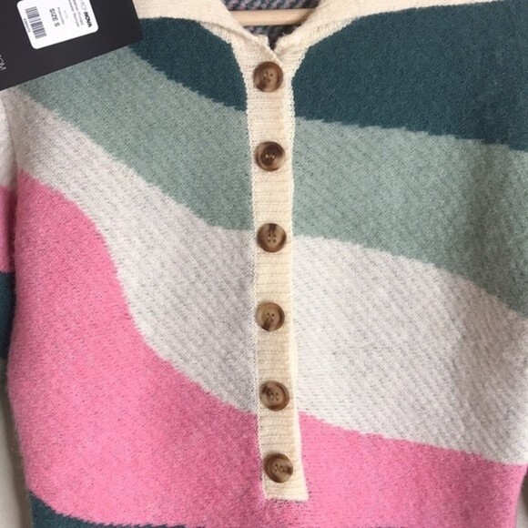 Fashion nova heather printed sweater romper pink combo outfit size small cozy - Picture 7 of 13